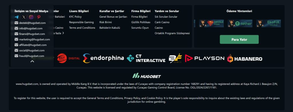 hugobet iletişim